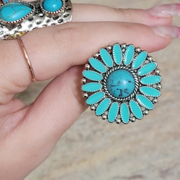 Turquoise earrings - Picture 3 of 3